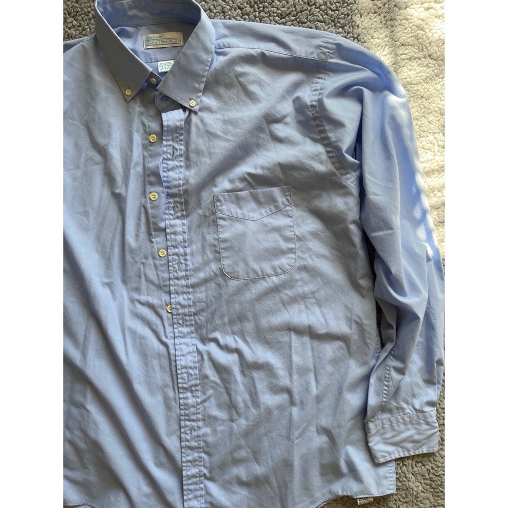 Arrow Criterion Men’s 16.5 Light Blue Long Sleeve Button Down Dress Shirt. - Picture 5 of 8